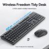 Vention Wireless Keyboard and Mouse Set with 2 4G 1200 DPI 104key soft touch Keyboard for Laptop Computer PC Bluetooth Wired Mouse and Keyboard Combos
