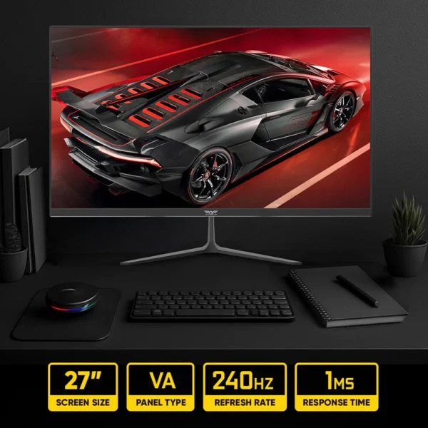 Armaggeddon 27 240Hz VA Panel 1MS G Sync Built In Speaker Frameless Monitor XF27HD Super G240